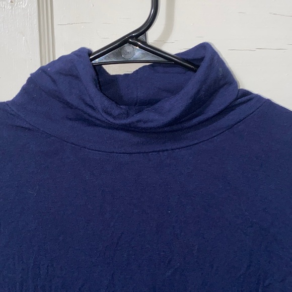 Dress Barn Navy Blue Long Sleeve Stretchy Turtle Neck - Picture 3 of 7